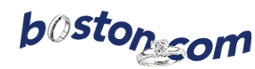 Boston.com logo, with intertwined diamond rings